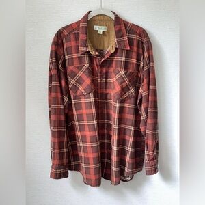 Haband Brown and Red Plaid Men’s Shirt
